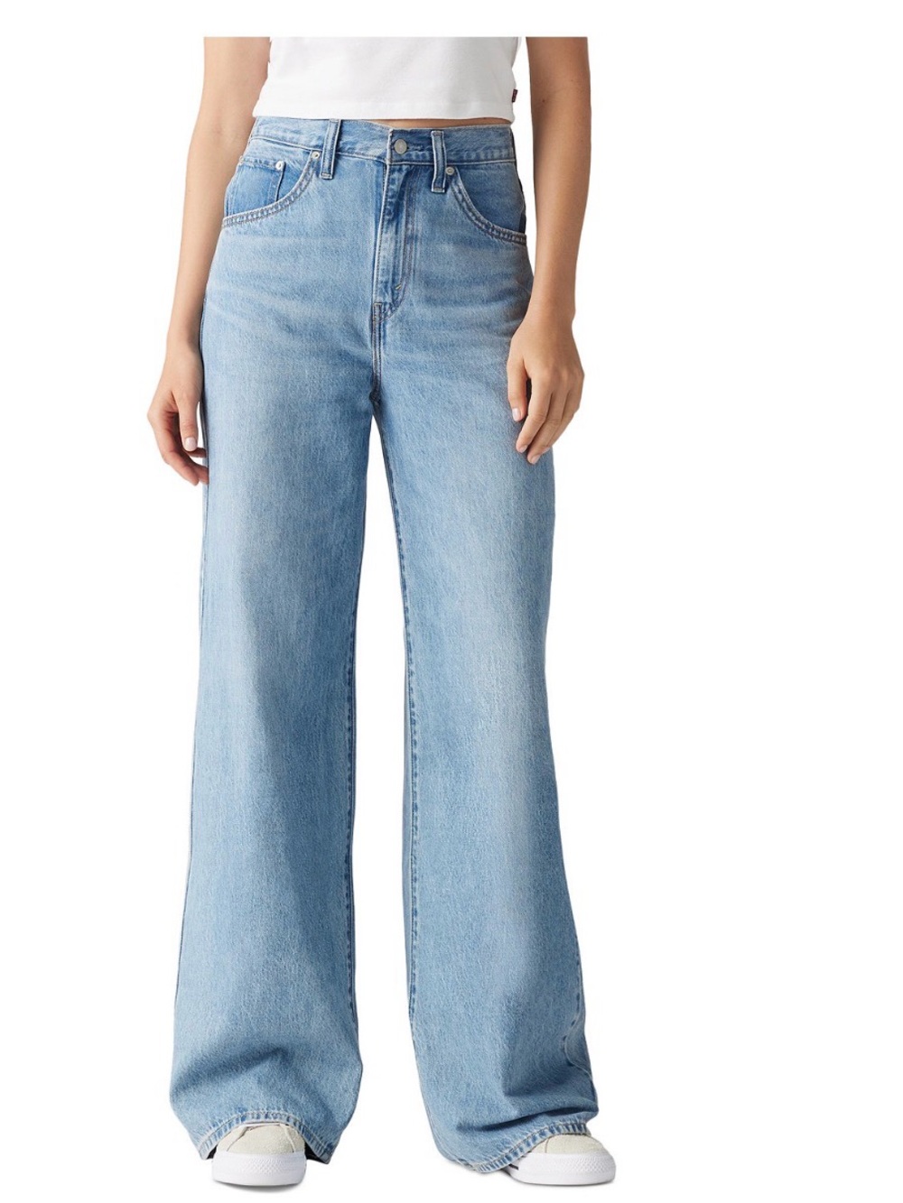 Levi’s Women's Cinch-Waist Lightweight Baggy Jeans Inverted Indigo